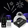 AZIMOM Pure White 18Holes Shooting Star Meteor Shower Lighting Effect Kits 144pcs*0.04in*13.1ft Optical Fibers, APP&Remote Control 9W Meteor Machine 20Modes Shooting Star Ceiling Effect
