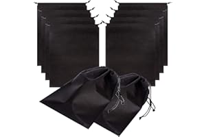 DIOMMELL Set of 10 Jumbo Shoe Bags for Travel Non-Woven with Rope for Men and Women Large Shoes Pouch Storage Packing Organizers