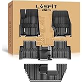 LASFIT Floor Mats for Jeep Grand Cherokee L 2021-2025 2026 7 Seat (NOT Fit for 6-Passenger) All Weather TPE Custom Fit Car Mats Floor Liners 1st & 2nd & 3th Row, Black
