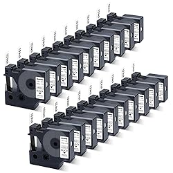 20x Replace for Dymo 45013 D1 Label Tape Black on