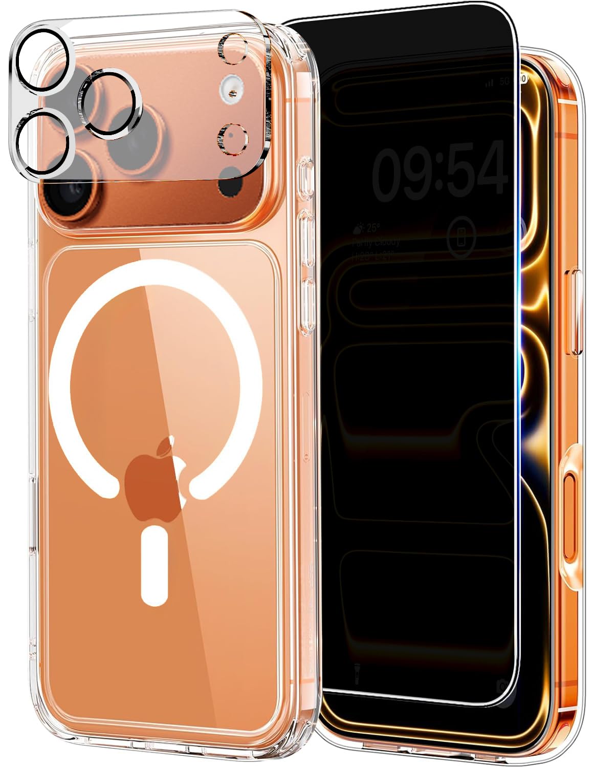Photo 1 of Magnetic for iPhone 17 Pro Max Case Clear with Privacy Screen Protector,[Camera Protector] Compatible with MagSafe Military-Grade Shockproof for iPhone 17Pro Max, Classic Trasparent Case