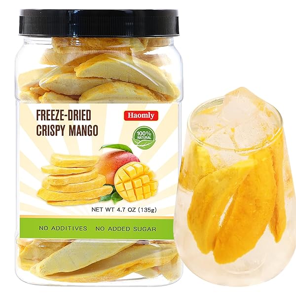 FREEZE DRIED MANGO,135G/4.7OZ,NATURAL FROZEN MANGO CHUNKS,HEALTHY FRUIT SNACK...