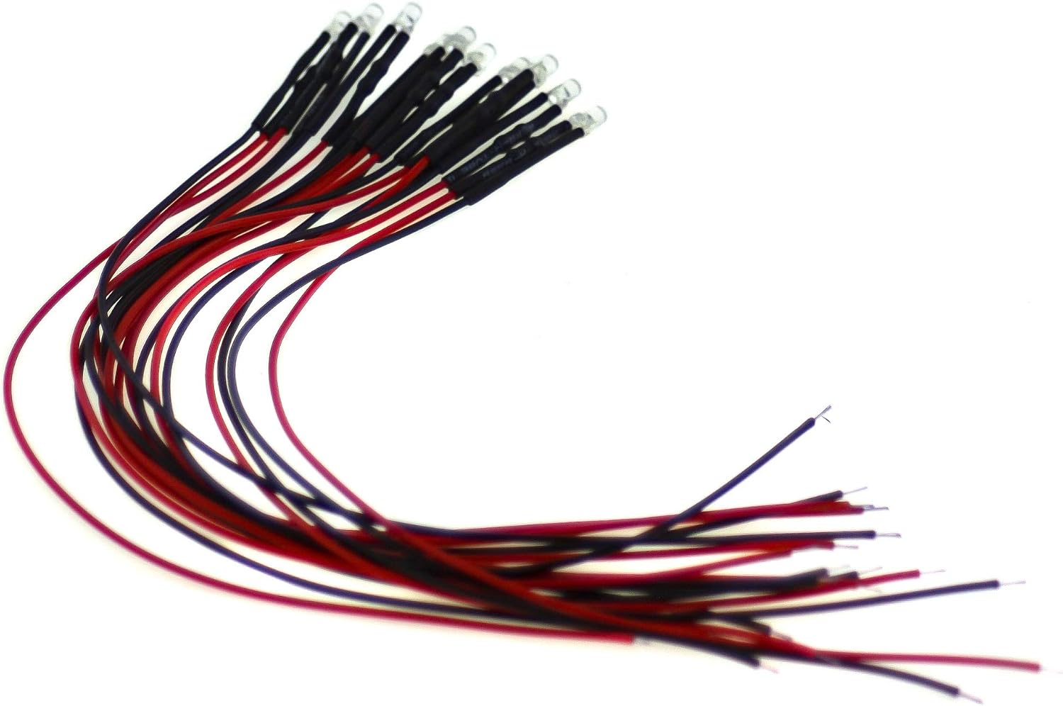 10 x 3 mm LED, 24 V, Connection Cable and Built-in Resistor, Warm White - Image 4