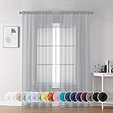 Chyhomenyc Light Grey Sheer Curtains 84 Inch Length