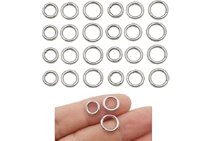 WOCRAFT 300pcs Mix 8mm 9mm 10mm Stainless Steel Thick Strong Rings Jump Rings Connector Rings for Jewelry Making Necklaces Bracelet Earrings Keychain DIY Craft (M536)