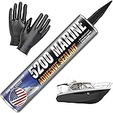 5200 Marine Sealant - Fast-Cure, High-Bond, UV-Resistant Underwater Marine Adhesive Sealant for Boats, Hulls, Decks, and RVs - with Gloves, Nozzle, White 10 oz