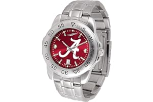 SunTime Men's NCAA Team Sport Watch, 20mm Stainless Steel Strap, Reflective Shiny Dial with Date
