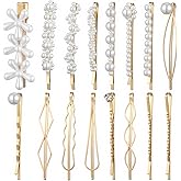 Shimmeroo 16PCS Pearl Hair Clips for Women,Vintvage Decorative Hair Pins,Pearl Bobby Pins Flower Barrettes Cute Hairs Pin Decorative for Wedding Accessories