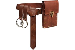 KOTORA Ren Faire Costume Sets Medieval Belt Pouch Casual Fanny Pack Phone Holder Steampunk Festival Cosplay Accessory Waist Bag (1-Brown)