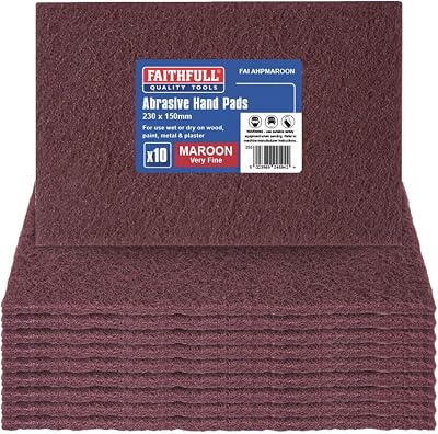 Faithfull AHPMAROON Maroon Very Fine Hand Sanding Pad 230x150mm - 10 Pack