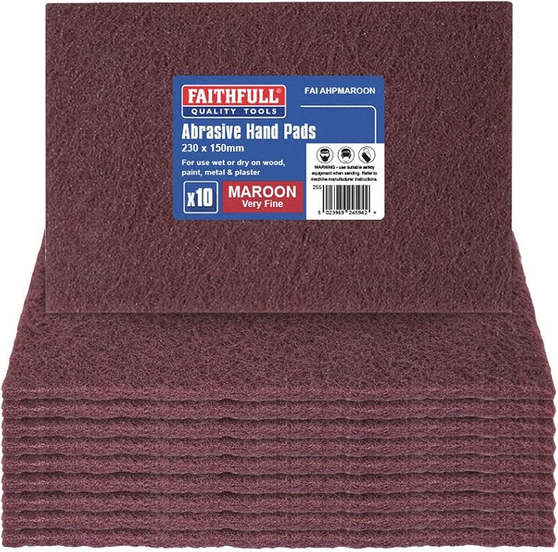 Faithfull AHPMAROON Maroon Very Fine Hand Sanding Pad 230x150mm - 10 Pack