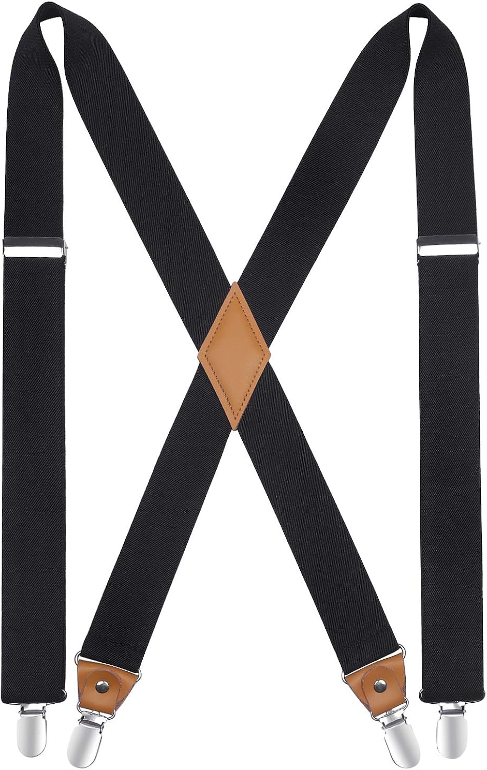 HISDERN Men’s Braces with Very Strong 4 Clips Heavy Duty Suspenders X