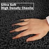RUN HELIX Non Slip Chenille Bath Mat 40x60cm Dark Grey Absorbent view 4