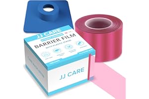 JJ CARE Barrier Film (1500 Sheets) Pink, No Sting Barrier Tape, Protective Tattoo Plastic Wrap, Self-Adhesive Barrier Film Tattoo for Dental, Tattoo, Make Up with Film Dispenser