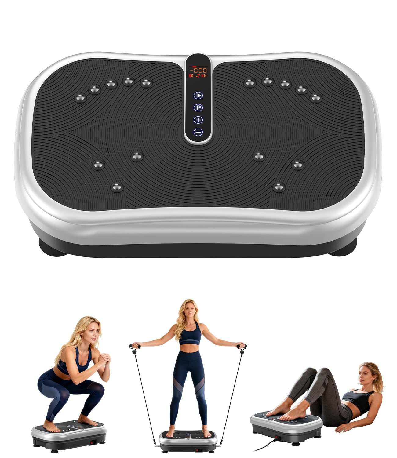 Vibrationsplatte 200W Vibration Plate Fitness mit Fernbedienung, 120 Stufen, Ultraschall & Gummifüße – für Home Workout, Muskelstraffung & Regeneration, Ideal für Frauen & Senioren