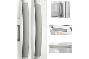 LULUDAMIER Refrigerator Door Handle Covers, Set of 5, Non-Slip Appliance Handle Covers, Washable Fridge Handle Covers, Keep Your Kitchen Clean, Freezer Microwave Oven Dishwasher Handle Protector(Gray)
