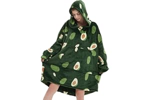 ABENCA Wearable Blanket Hoodie Adult Oversized Sweatshirt Light Flannel Sherpa, Warm and Cozy, One Size Fits All.Avocado