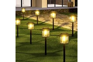 ALBELT 16-Pack Solar Lights Outdoor (Extra-Bright & Smart Auto On/Off), Solar Powered Garden Lights, Waterproof Solar Pathway Lights for Landscape, Path, Yard, Patio, Driveway, Walkway Decor (Warm White)