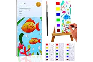 YXOTJHS Water Color Paint Sets for Kids, Pocket Watercolor Painting Book, Watercolor Coloring Books for Kids Ages 4-8, Mess Free Coloring for Toddlers, Arts and Crafts for Girls Boys Gifts