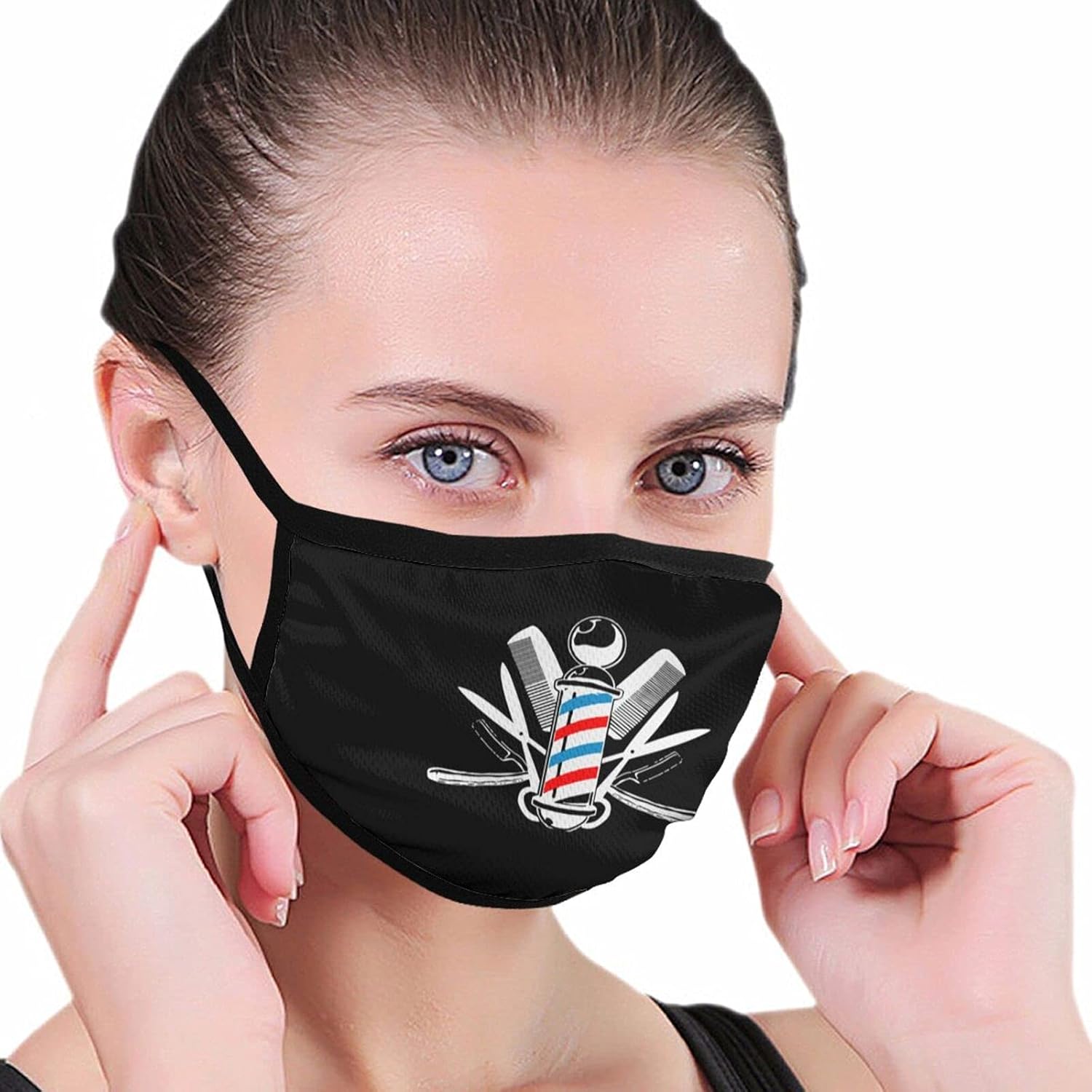 Fashion Face Mask Barber Salon Hairdresser Love Black Breathable