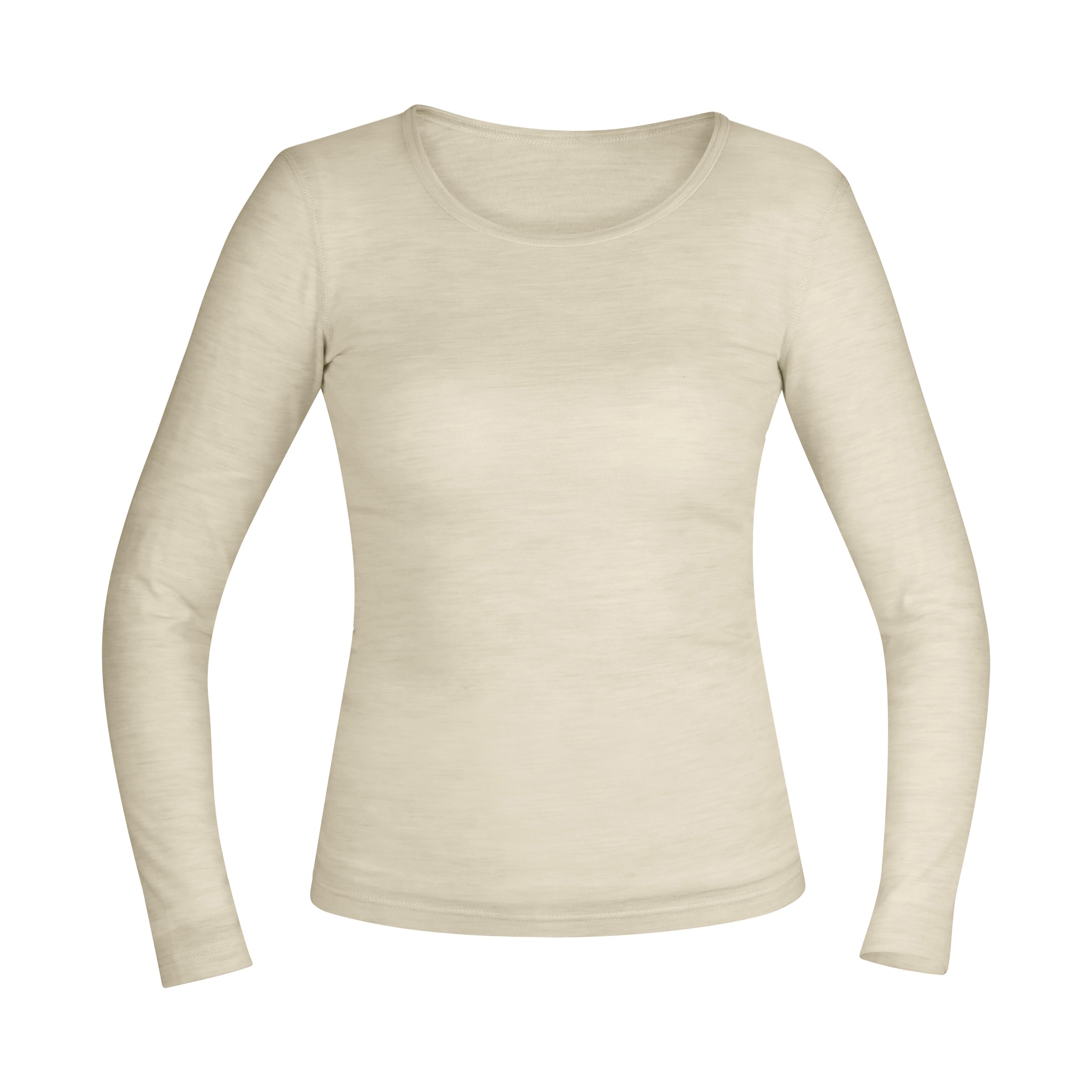 UTENOS Woman Merino Wool Ultra Soft Longsleeve Shirt Base Layer Made in EU (Ivory, S)
