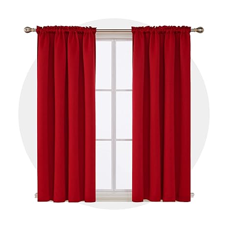 Buy Deconovo Solid Color Rod Pocket Curtains Blackout Curtains