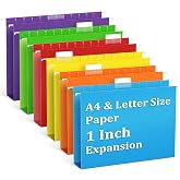 V-Opitos 6 Pack 1 Inch Expansion Hanging File Folders, Letter Size Hanging Folders with 1/5-Cut Adjustable Tab, Extra Capacity Hanging File Folders, Ideal School Classroom, Office Supplies