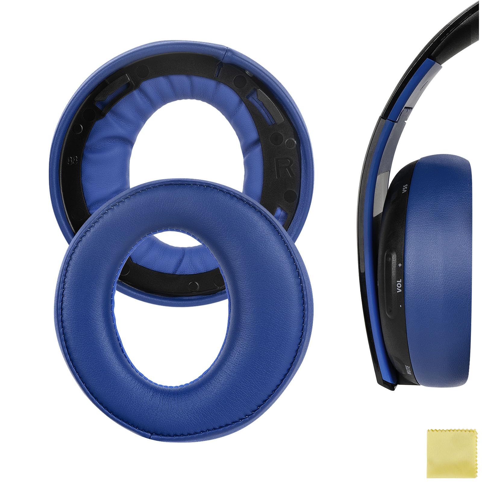 Geekria Replacement Ear Pads for Sony PlayStation Gold Wireless Stereo, CECHYA-0083 Headphones Ear Cushions, Repair Parts (Blue)