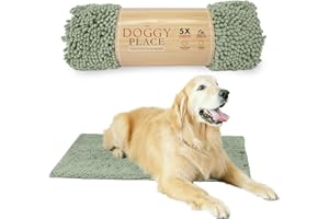 My Doggy Place Microfiber Dog Mat for Muddy Paws, 36" x 26" Sage - Absorbent and Quick-Drying Dog Paw Cleaning Mat, Washer and Dryer Safe - Non-Slip Rubber Backed Dog Floor Mat, Large