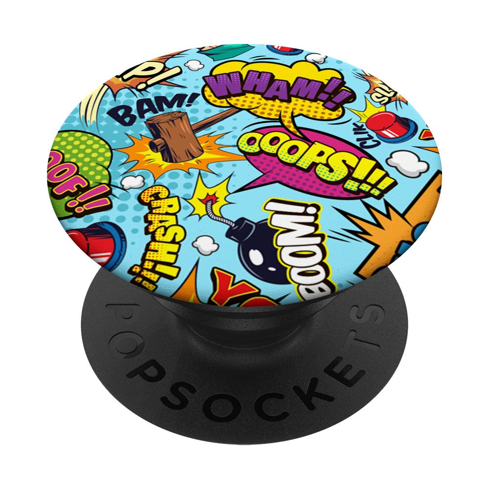 Comic Poof Slap Cartoons Superhero Speech Balloon Gift PopSockets Grip and Stand for Phones and Tablets