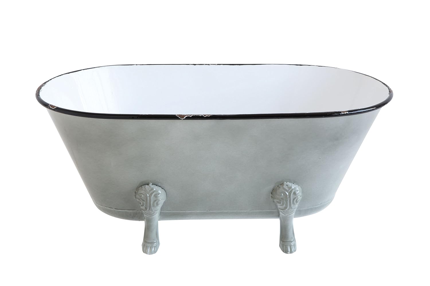 Creative CoOp DA9178 Decorative Metal Bathtub Container with Feet