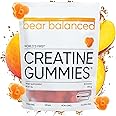 Bear Balanced Creatine Gummies for Men & Women - Creatine Monohydrate, L-Theanine, L-Tyrosine & B12 for Muscle Growth, Strength, and Focus, Peach Mango, 1 Pack