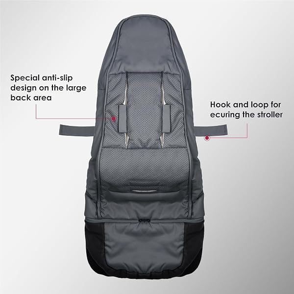 UNIVERSAL, WEATHER-PROOF, WARM STROLLER FOOTMUFF | EXTENDABLE WINTER COVER | ADJUSTABLE BUCKLE | STROLLER BUNTING BAG | COSYDIARY STROLLER ACCESSORIES | STROLLER COVER (CHARCOAL GRAY)