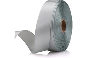 NISDOCF Silver Ribbon 7/8 Inch 30 Yards Satin Craft Ribbon-Single Face Polyester Ribbon for Handmade Roses,Gift Wrapping,Timeless Flower,Bouquets,Wedding and Party Decoration