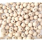 Foraineam 600pcs 12mm Wooden Beads Unfinished Natural Wood Loose Beads Round Ball Wood Spacer Bead for DIY Crafts Jewelry Making