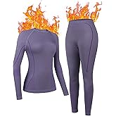 ATTRACO Seamless Thermal Underwear for Women Long Johns Thermal Suit Stretchy Ski Base Layer Set