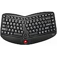Adesso WKB-3150UB - Wireless Ergonomic Keyboard with Built-in Removable Trackball and Scroll Wheel, Split Key, Long Battery Life, Small and Portable -Compatible for Laptop/Desktop/PC/Windows XP/7/8/10