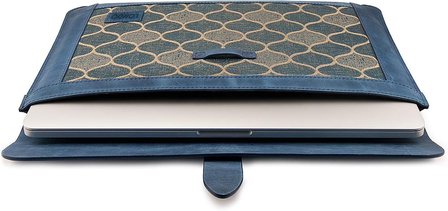 Londo Genuine Leather MacBook Pro Sleeve Case 15" - 16", Blue, 15-16 inches - Image 5