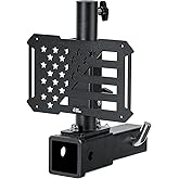 JOYTUTUS Hitch Flag Pole Holder for Standard 2 Inch Receivers, Fits Truck RV SUV Pickup Camper Trailer Hitch Mount Flagpole Holder with Hitch Receiver