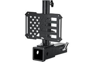 JOYTUTUS Hitch Flag Pole Holder for Standard 2 Inch Receivers, Fits Truck RV SUV Pickup Camper Trailer Hitch Mount Flagpole Holder with Hitch Receiver