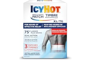 Icy Hot Medicated XL Pain Patch, Large Patches for Temporary Arthritis, Lumbago, Backache and Muscle Pain Relief, Menthol 5%,