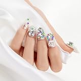 Lusofie 14400Pcs 3mm Acrylic Clear Diamond Rhinestones Vase Fillers AB Gold view 5