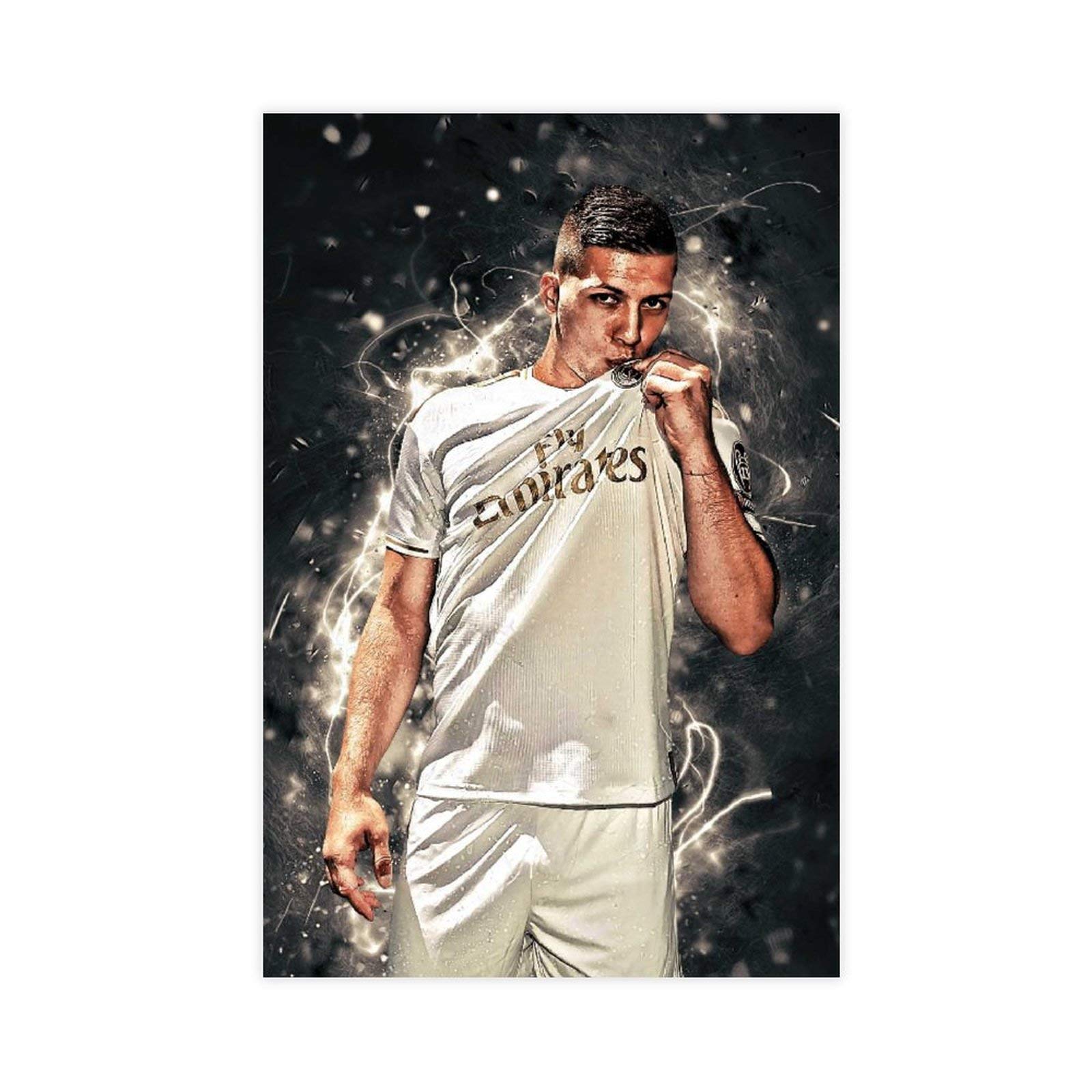 Soccer Player Sports Poster Luka Jovic 02 Canvas Poster Bedroom Decor Sports Landscape Office Room D