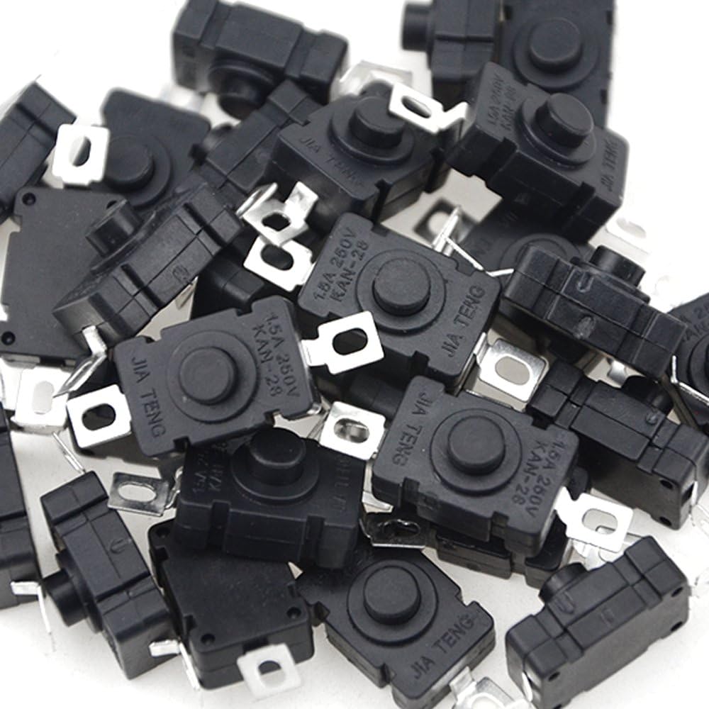 WMYCONGCONG 25 PCS Latching Push Button Switch 1.5A 250V AC Self-Lock Switch for Torch Flashlight 18 x 12mm - Image 3