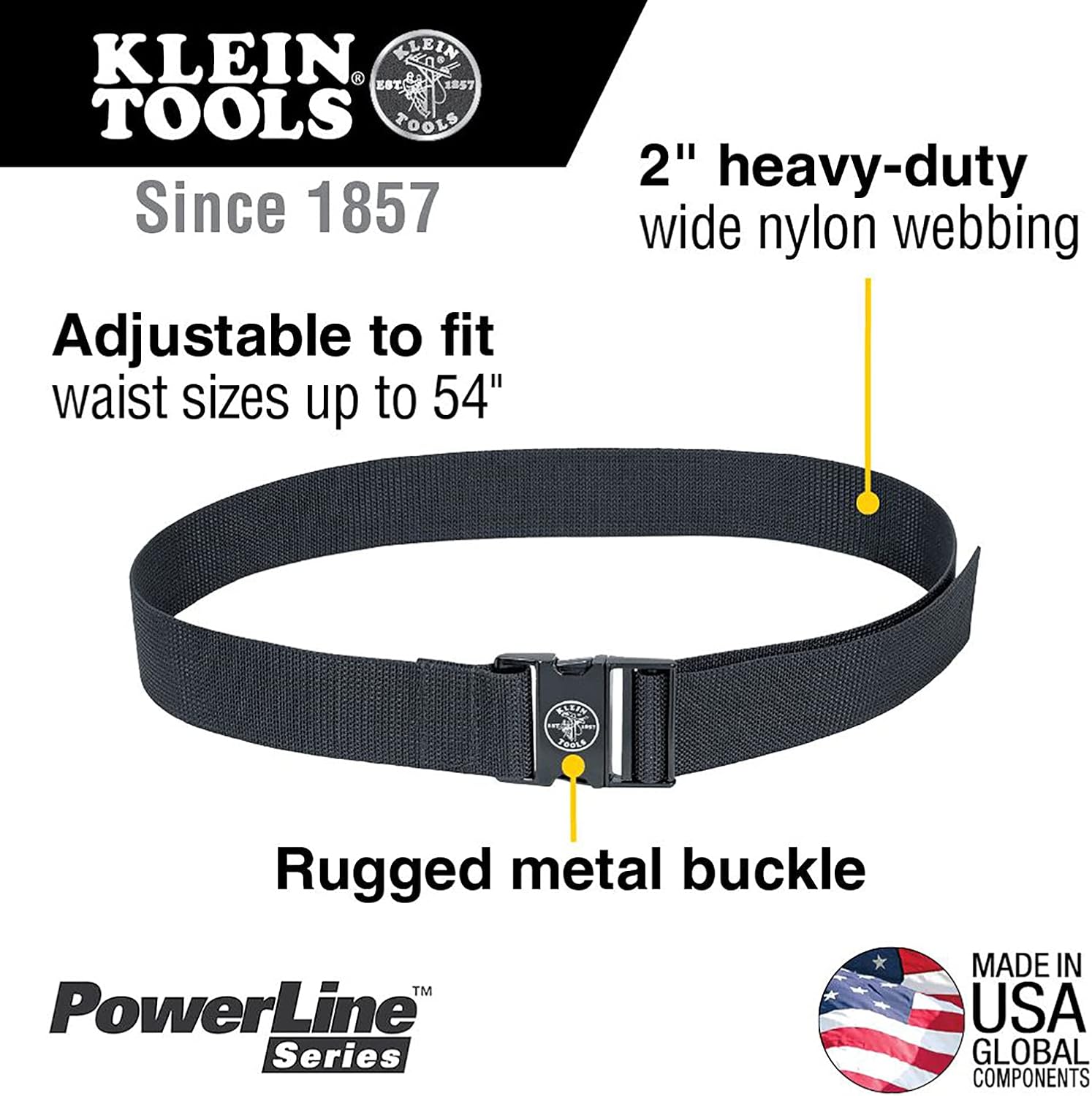 Klein Tools PowerLine Web Work Belt - Tool Belts - 