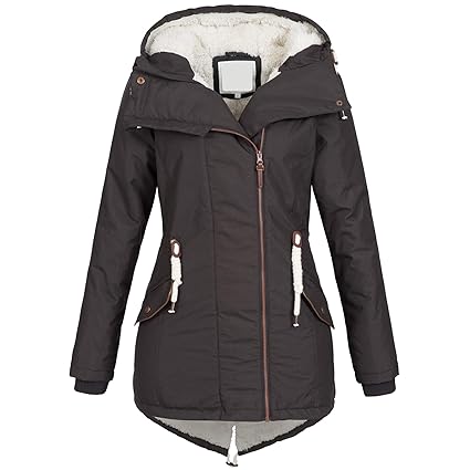 Azuonda Damen Winter Jacke Mantel Winterjacke Parka Wintermantel warm gefüttert Teddyfell Az98 XS-XXL