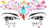 FACEGEM LONDON 9PCS Adhesive Face Gems Jewel Tattoo Sticker Festival Rave Body view 2