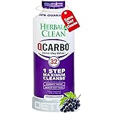Herbal Clean Qcarbo32 Same Day Detox Cleanse Drink (32 fl oz) - Grape Flavor Full Body Cleanse* Detox Drink for high Toxin Level*, Vitamin B2 and Vitamin B12 for Men & Women