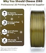 ZIRO Glitter Multicolor PLA Filament 1.75mm 1kg Brass Sparkle Rainbow view 3