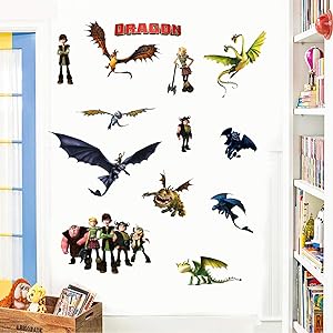 How to Train Your Dragon Wall Stickers Decals for Kid's Living Room Background Wall Decoration